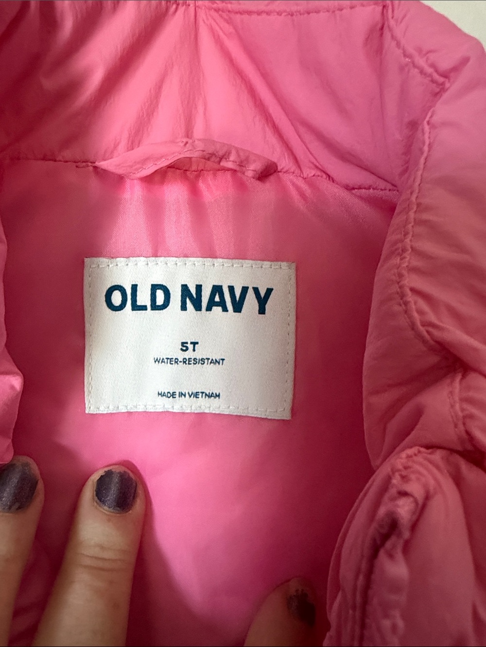 Old Navy Pink Quilted Kids Puffer Vest - Picture 2 of 3